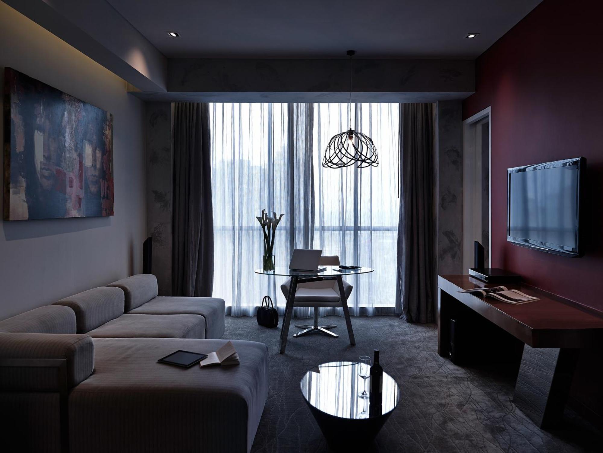 Pullman Jakarta Central Park Экстерьер фото 3D rendering of a living room